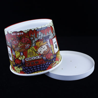 64 औंस डिस्पोजेबल पेपर बाल्टी फ्राइड चिकन टेकआउट मुद्रित खाद्य पैकेजिंग