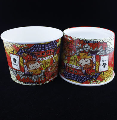 64 औंस डिस्पोजेबल पेपर बाल्टी फ्राइड चिकन टेकआउट मुद्रित खाद्य पैकेजिंग