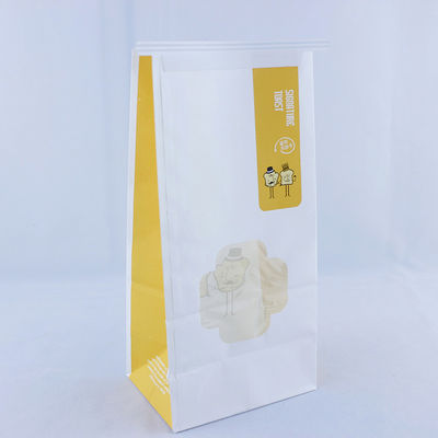 स्ट्रिप क्राफ्ट पेपर ज़िपलॉक बैग, जैवविघटनीय खिड़की पन्नी भोजन के लिए अस्तर बैग