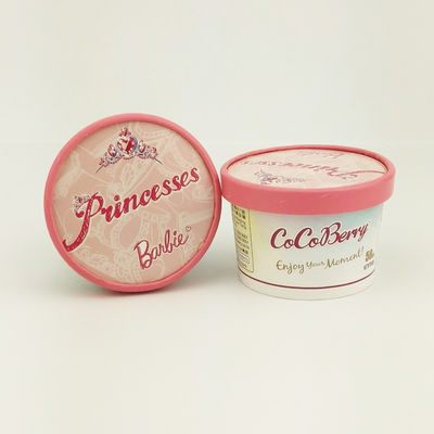 डिस्पोजेबल आइसक्रीम पेपर कप के साथ ढक्कन लीकप्रूफ कस्टम कटोरे 3oz 85ml