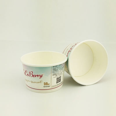 डिस्पोजेबल आइसक्रीम पेपर कप के साथ ढक्कन लीकप्रूफ कस्टम कटोरे 3oz 85ml