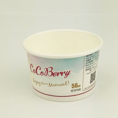 डिस्पोजेबल आइसक्रीम पेपर कप के साथ ढक्कन लीकप्रूफ कस्टम कटोरे 3oz 85ml