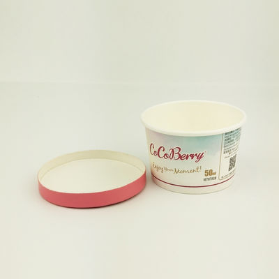 डिस्पोजेबल आइसक्रीम पेपर कप के साथ ढक्कन लीकप्रूफ कस्टम कटोरे 3oz 85ml