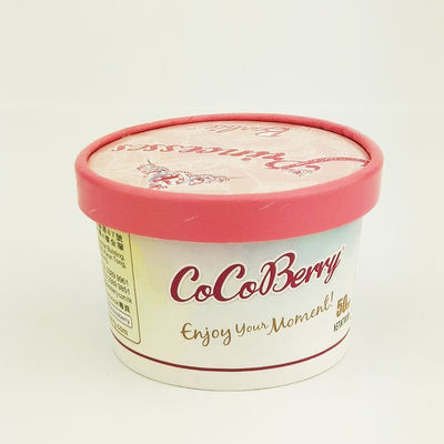 डिस्पोजेबल आइसक्रीम पेपर कप के साथ ढक्कन लीकप्रूफ कस्टम कटोरे 3oz 85ml