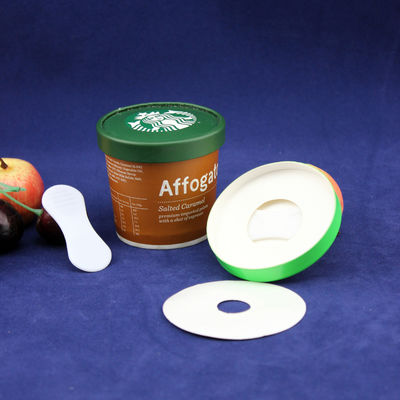 पीई लेपित आइसक्रीम पेपर कप ढक्कन के साथ लीकप्रूफ 125ml व्यक्तिगत कटोरे