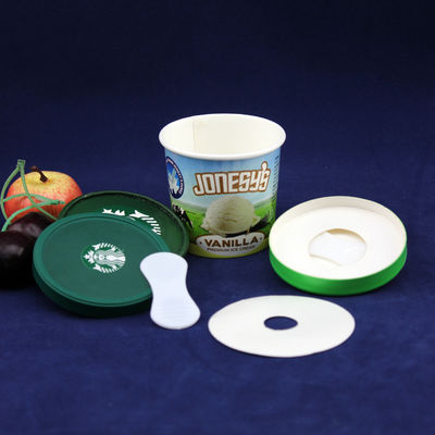 पीई लेपित आइसक्रीम पेपर कप ढक्कन के साथ लीकप्रूफ 125ml व्यक्तिगत कटोरे