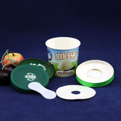 पीई लेपित आइसक्रीम पेपर कप ढक्कन के साथ लीकप्रूफ 125ml व्यक्तिगत कटोरे