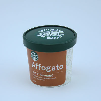 पीई लेपित आइसक्रीम पेपर कप ढक्कन के साथ लीकप्रूफ 125ml व्यक्तिगत कटोरे