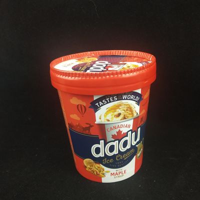 475ml जैव अपघट्य आइसक्रीम टब ढक्कन के साथ, 520ml आइसक्रीम पेपर कटोरा