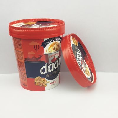 475ml जैव अपघट्य आइसक्रीम टब ढक्कन के साथ, 520ml आइसक्रीम पेपर कटोरा