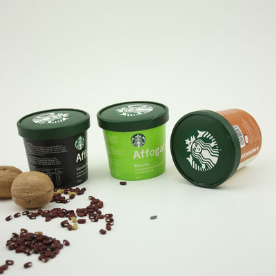 फ्लैट माउथ आइसक्रीम पेपर कप के साथ ढक्कन 80g डिस्पोजेबल कस्टम मुद्रित डिश