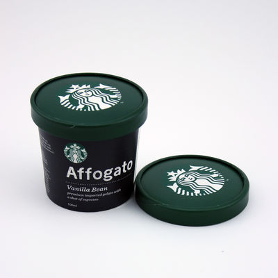 फ्लैट माउथ आइसक्रीम पेपर कप के साथ ढक्कन 80g डिस्पोजेबल कस्टम मुद्रित डिश