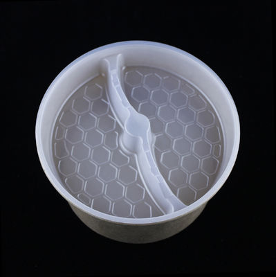 जैव अपघट्य कागज सलाद कटोरे ढक्कन के साथ खाद्य ग्रेड ब्राउन कंटेनर