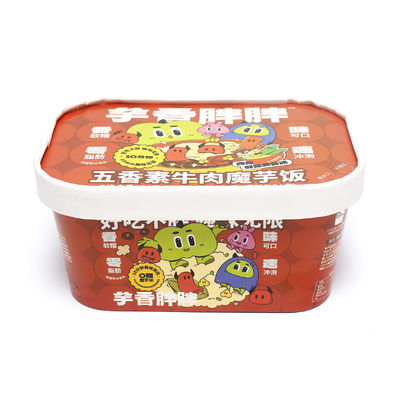 कारखाना उत्पाद मुद्रित मध्यम वर्ग कागज कटोरा पैकेजिंग - कागज ढक्कन के साथ सुरक्षित पैकेजिंग