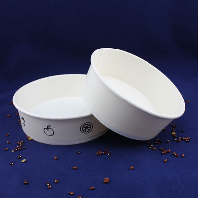 मुद्रित कागज कप और पालतू ढक्कन के साथ एक बार में इस्तेमाल करने योग्य हस्तशिल्प कागज सलाद कटोरा