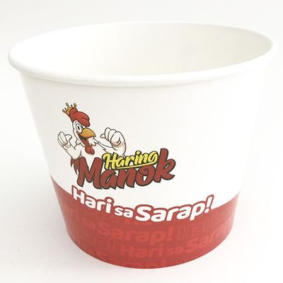 पर्यावरण के अनुकूल फ्राइड चिकन पेपर बाल्टी, 85 औंस डिस्पोजेबल पेपर फूड टब