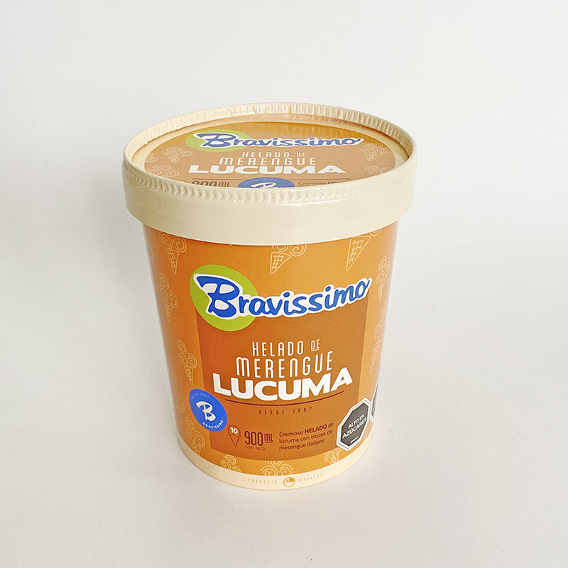 ठंडा मिठाई के लिए ढक्कन के साथ 32 औंस 950ml कागज आइसक्रीम कटोरे खाद्य ग्रेड