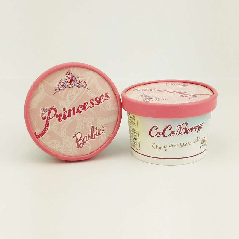 डिस्पोजेबल आइसक्रीम पेपर कप के साथ ढक्कन लीकप्रूफ कस्टम कटोरे 3oz 85ml