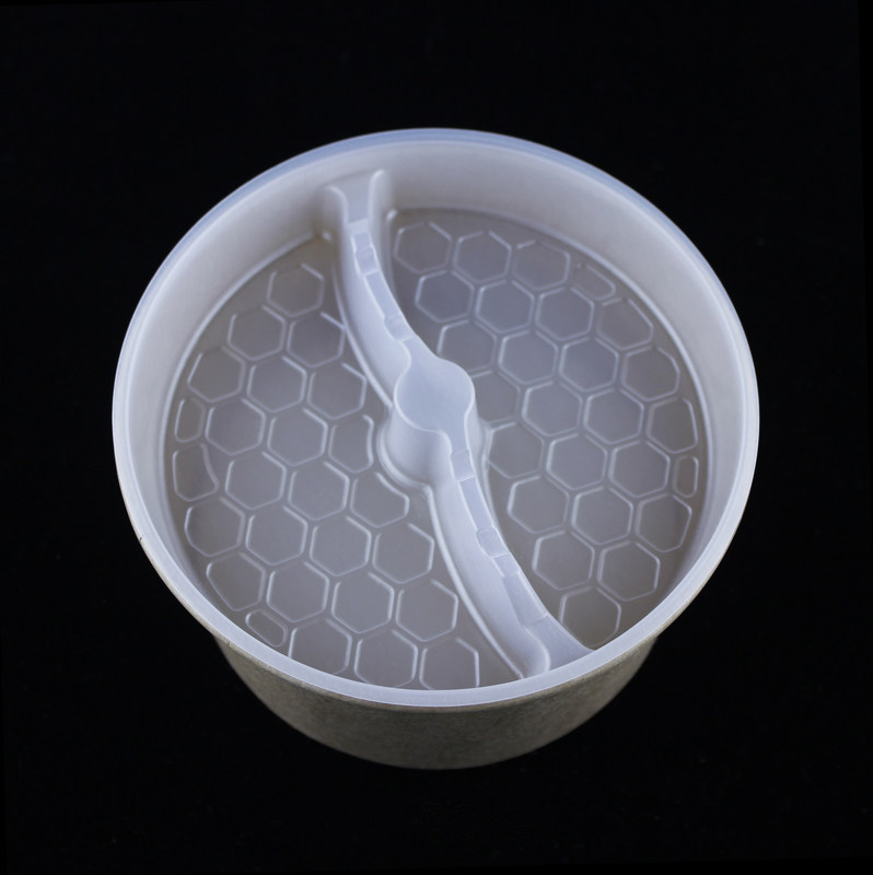 जैव अपघट्य कागज सलाद कटोरे ढक्कन के साथ खाद्य ग्रेड ब्राउन कंटेनर